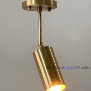 Solid Brass Adjustable Spotlight: Mid-Century Modern Ceiling Fixture