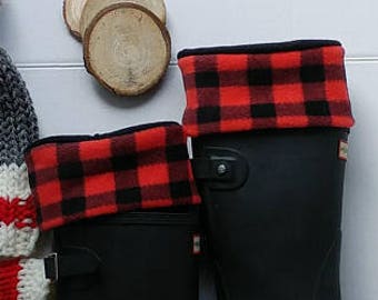 buffalo plaid boot cuffs