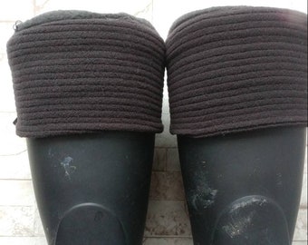 Boot socks, Black textured striped cuff, Boot liners. Liners, Cuff, Boot Topper, Boot Accessory,Sz Sm/Med 6-8 or Med/Lg 9-11