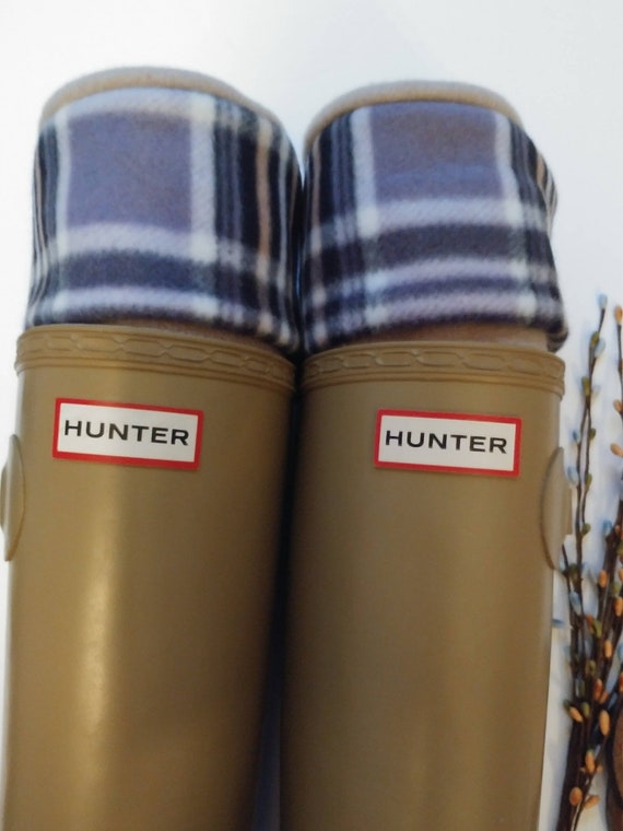 boots with plaid cuff