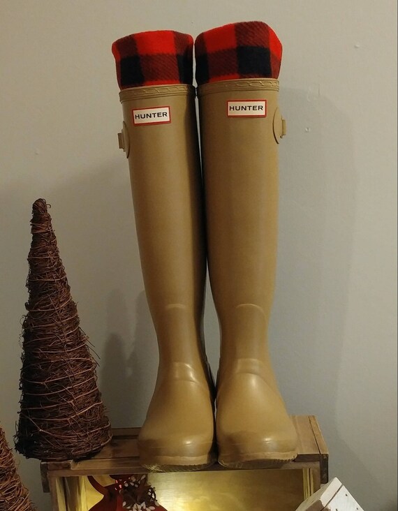 buffalo plaid rain boots