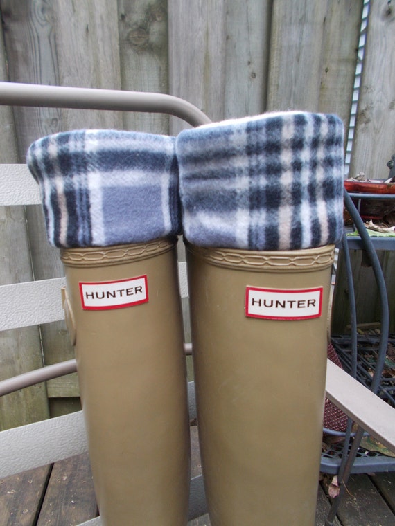 boots with plaid cuff