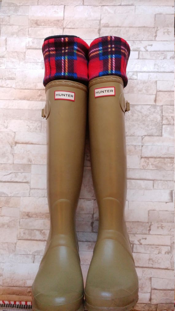 plaid boot socks