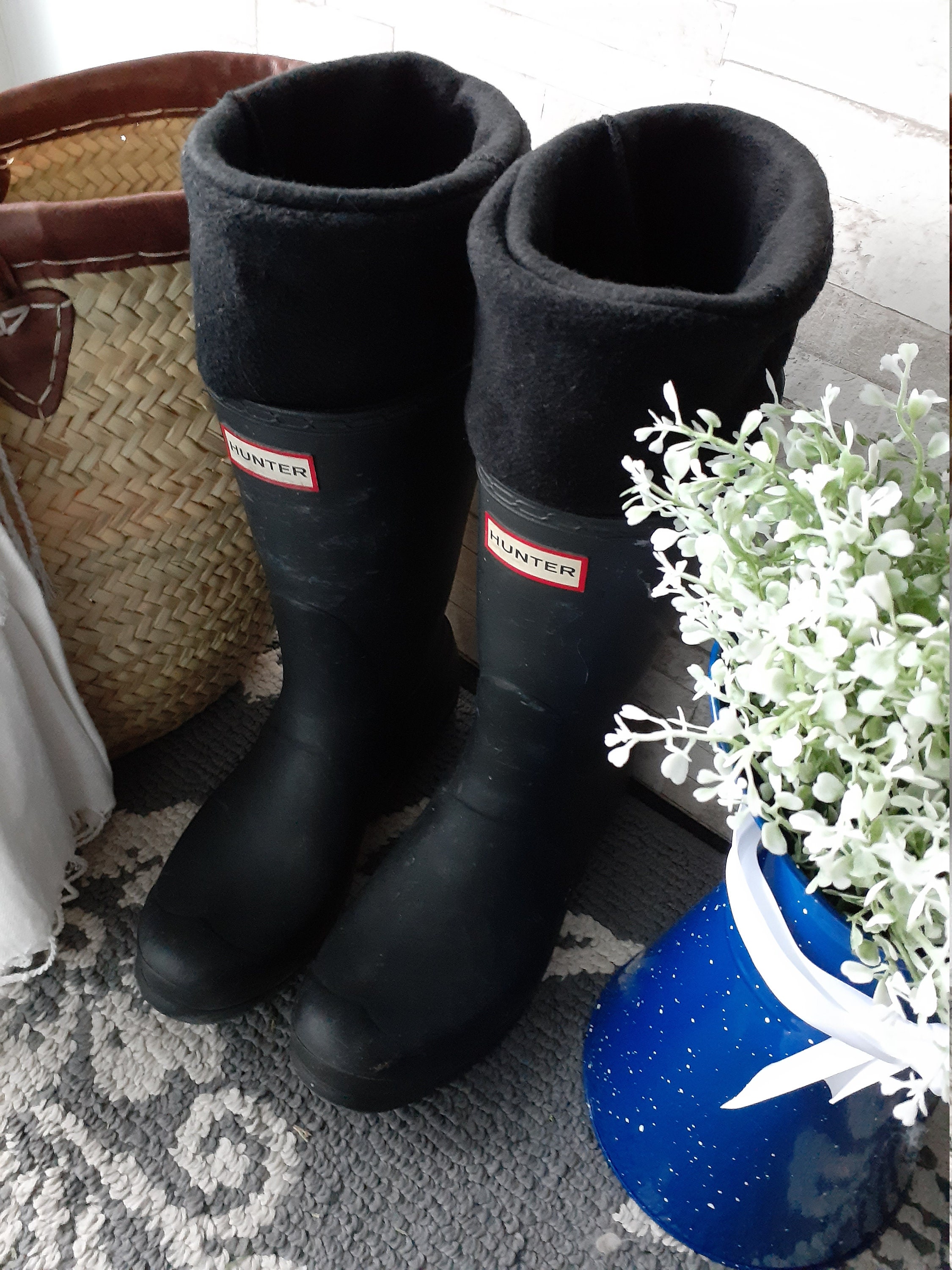 Hunter Liners Black Boot Cuffs Boot Toppers Fleece Boot Etsy