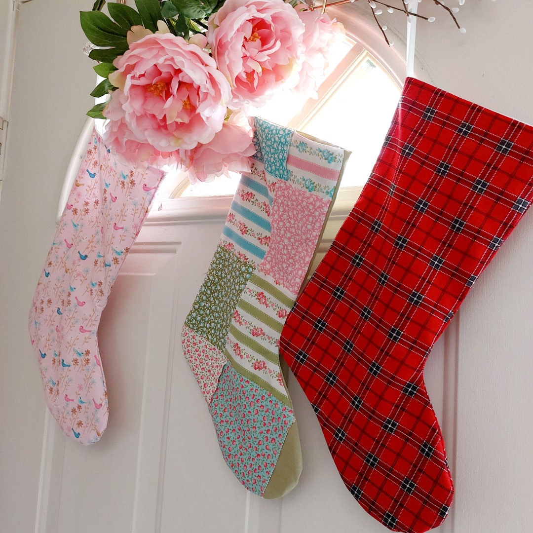 Red Plaid Christmas Stocking Christmas Decor Holiday Decor Etsy UK