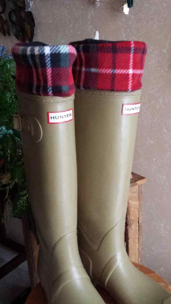 plaid rain boots