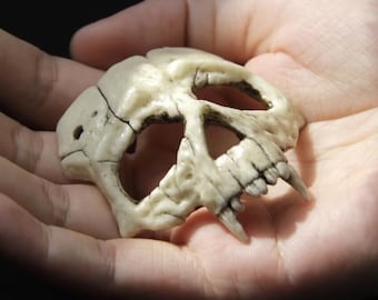 Handmade Resin Vampire Skull “Dracula” Miniature, Gothic Home Decor, Curio Cabinet Oddity, Witchy Gift, Faux Bone Art, D&D Prop, Goth Gift