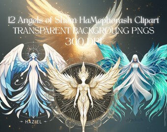 Clipart del ángel Shem HaMephorash / PNG celestial oculto (descarga digital)