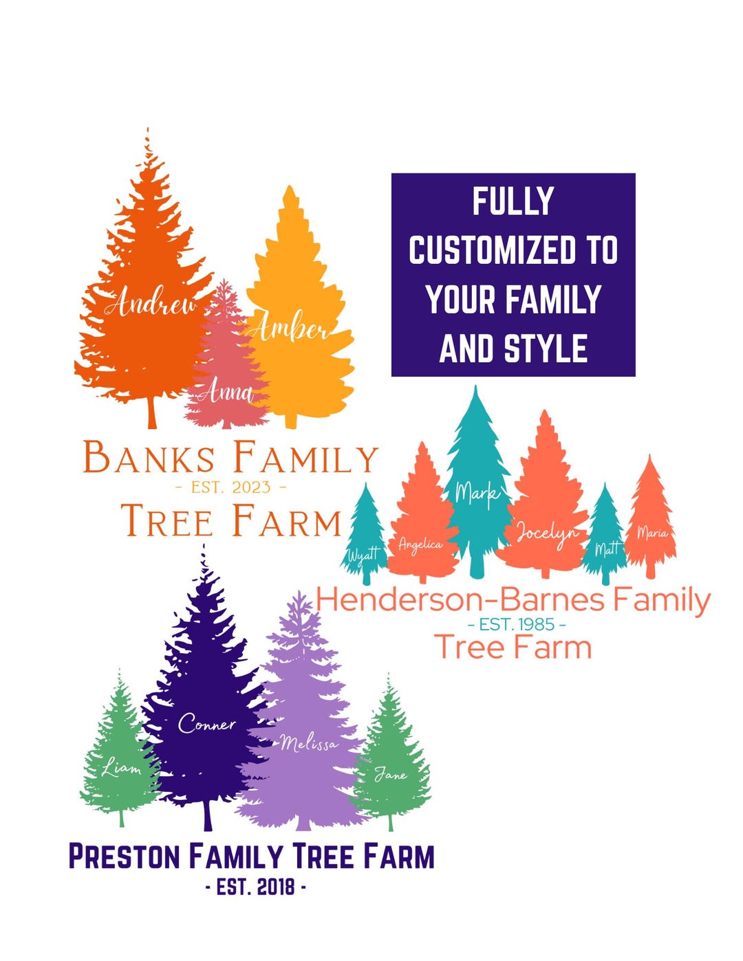 Customized Family Tree Farm Digital Design - Etsy