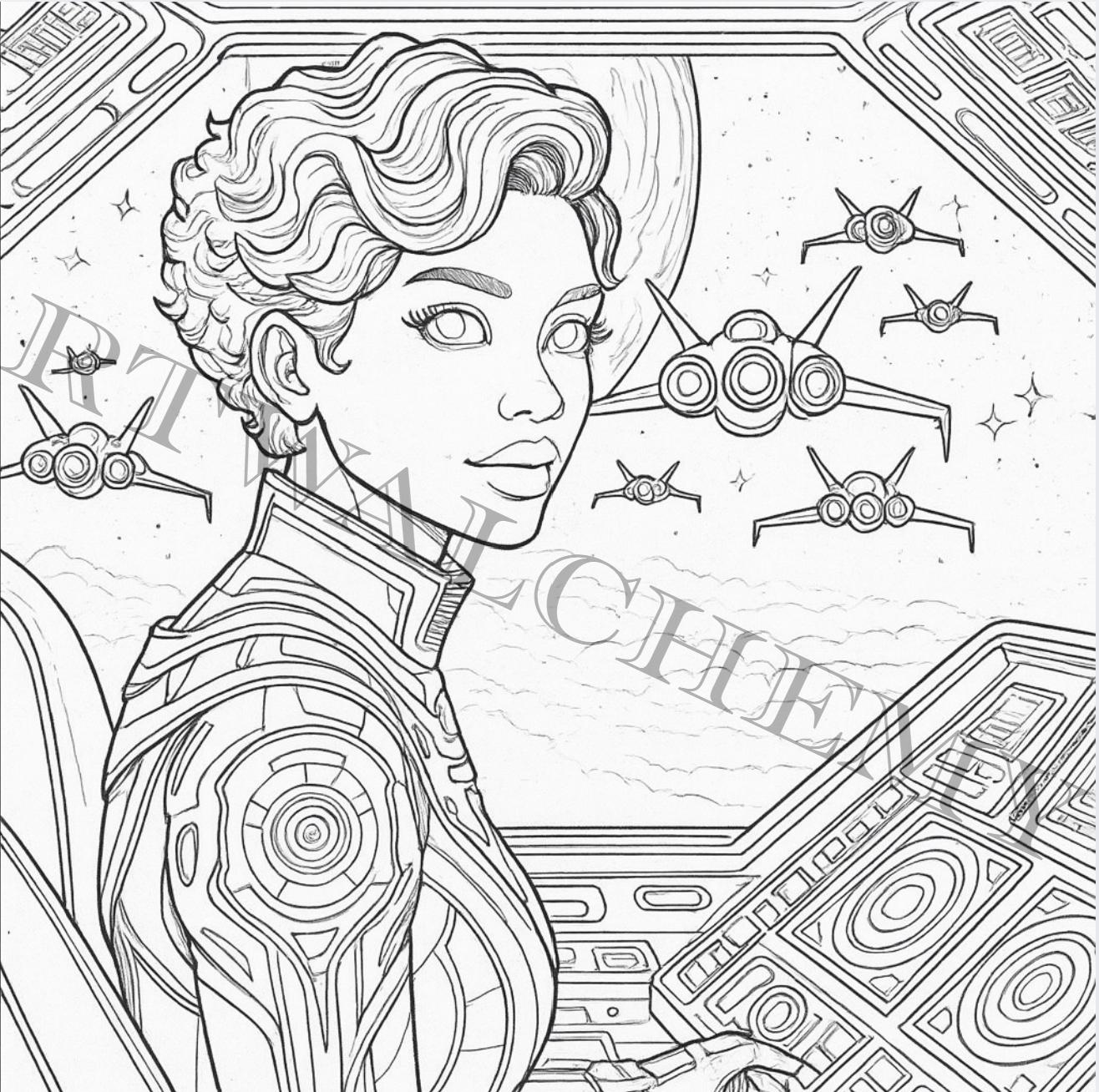 The Dreambook- “humalien” Coloring Book Printable (PDF) Unique Afro ...