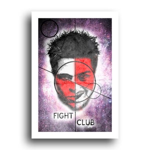Fight Club - Tyler Durden - Brad Pitt - Edward Norton - Chuck Palahniuk - Original Minimalist Art Poster Print 13x19
