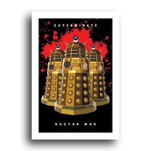 Poster Dalek Invasion Doctor Who Exterminate - 1e editie - 13 x 19 inch