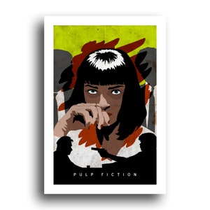 Pulp Fiction - Jules - Vincent - Mia - originele minimalistische retro art poster print 13 x 19