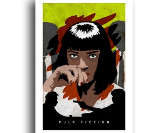 Pulp Fiction - Jules - Vincent - Mia - Original Minimalist Retro Art Poster Print 13x19