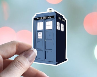 Tardis - Doctor Who - Waterproof Vinyl Sticker - water bottle laptop bullet journal car window bujo dishwasher