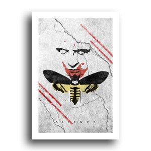 Silence of the Lambs - Hannibal Lecter - Original Minimalist Retro Art Poster Print 13x19