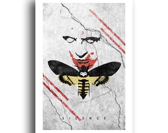 Silence of the Lambs - Hannibal Lecter - Original Minimalist Retro Art Poster Print 13x19