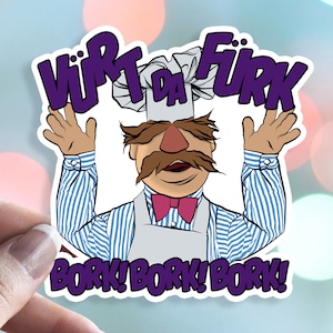 Swedish Chef - The Muppets - Waterproof Vinyl Sticker - water bottle laptop bullet journal car window bujo dishwasher