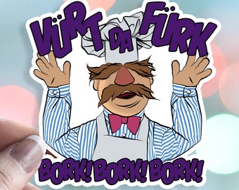 Swedish Chef - The Muppets - Waterproof Vinyl Sticker - water bottle laptop bullet journal car window bujo dishwasher