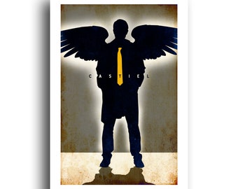 Castiel the Angel - Supernatural - Misha Collins - Original Wall Art - Home Decor - 13x19