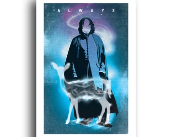 Harry Potter Poster -  Snape Art Print - Lily Potter Always Poster Wall Decor - 13x19