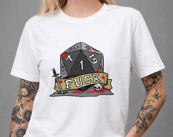 D20 Gaming Dice Crit Fail Roll a One Unisex Jersey Short Sleeve Tee