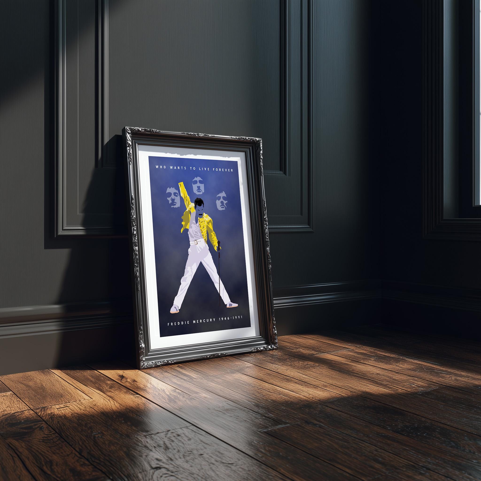 クイーン フレディ・マーキュリー 限定版オリジナルポスター サイン