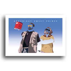 Big Lebowski Poster - The Dude Art Print -  Walter Donny Wall Decor 13x19