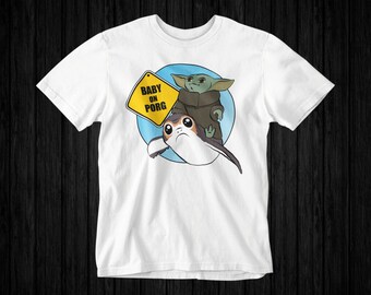 Camiseta unisex de manga corta Baby on Porg Grogu