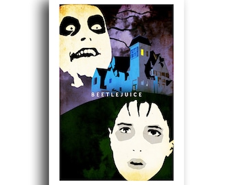 Beetlejuice - Tim Burton - Michael Keaton - Winona Ryder 13x19