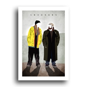 Jay and Silent Bob - Jason Mewes - Kevin Smith - Original Minimalist Art Poster Print 13x19