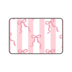 Pink Ribbon Desk Mat, Stylish Office Decor, Gift for Her, Cute Workspace Accessory Teacher appreciation, Mouse Pad, Desk Accessory, Work