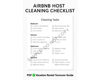 Airbnb Host Cleaning Checklist
