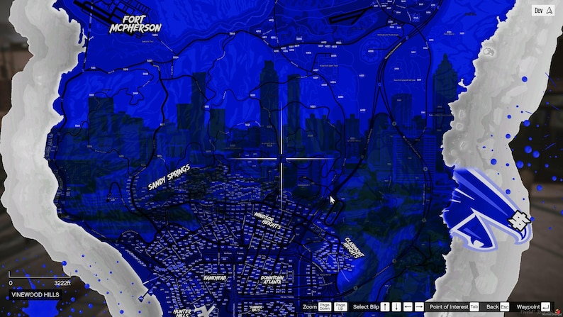 Minimapa azul de Atlanta de FiveM: diseño compatible con ESX y QBCore ...