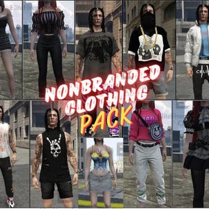 Non-Branded Clothing Pack for Male & Female | FiveM Ready | Urban/Casual RP Wear