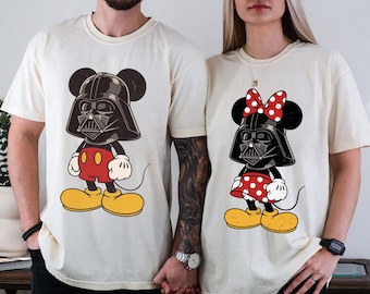 Retro Star Wars Couple Shirts, Mickey Death Star, Minnie Death Star, Star Wars Day Shirt