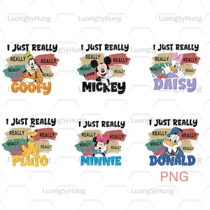 Disney Mickey and Friends  Png, Mickey I Just Really Really Really Love Png, Mickey Mouse Png, Mickey Minnie Pluto Goofy Donald Png