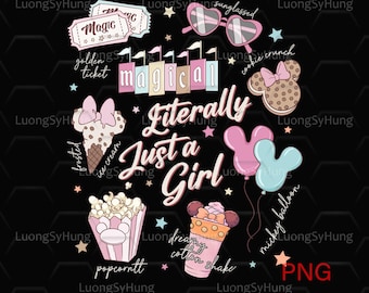 Disneyland Literally Just A Girl PNG, Minnie Mouse Girl Trip Digital Download