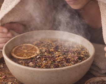 Herbal Facial Steam | Spa Gift Set | Glow & Gather • Petal Soft • Clear Head | Botanical Steamer
