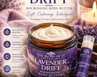 Lavender & Peppermint Herbal Body Butter • Ultra-Rich and Natural Moisturizer