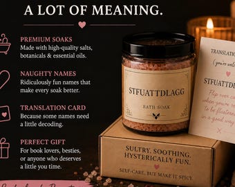 BookTok Bath Soaks NSFW | Naughty Acronym Collection | Romance Trope Self Care Gift | Spicy Reader Gift Set