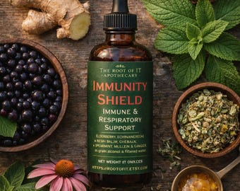 Immunity Shield Elixir: Elderberry Echinacea Reishi Tincture or Glycerite