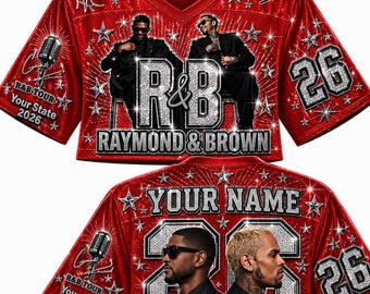 Usher Chris Brown R&B Tour 2026 Red Version Crop Top Jersey