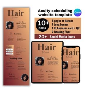 Hair Stylist Acuity Scheduling Template: DIY Canva Website Design for Salon Booking