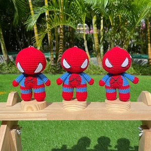 Handmade Crochet Spiderman Keychain