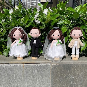 Handmade häkeln Braut und Bräutigam Hochzeit paar Puppe