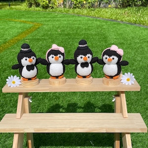 Handmade Crochet Penguin Couple Plush Amigurumi