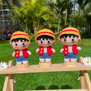 Handmade Crochet Luffy One Piece Keychain