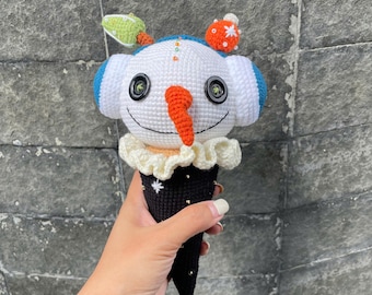 Creepy Crochet Clown Plush – Handmade Halloween Amigurumi Doll, Cute Scary Plush, Unique Spooky Collectible Gift for Fans, Decoration