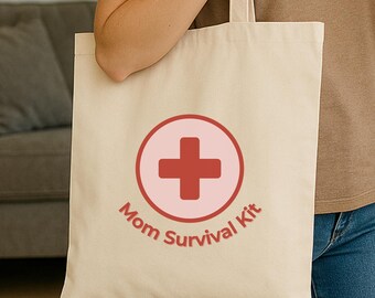 Mom Survival Kit-draagtas, grappig katoenen canvas, Moederdagcadeau